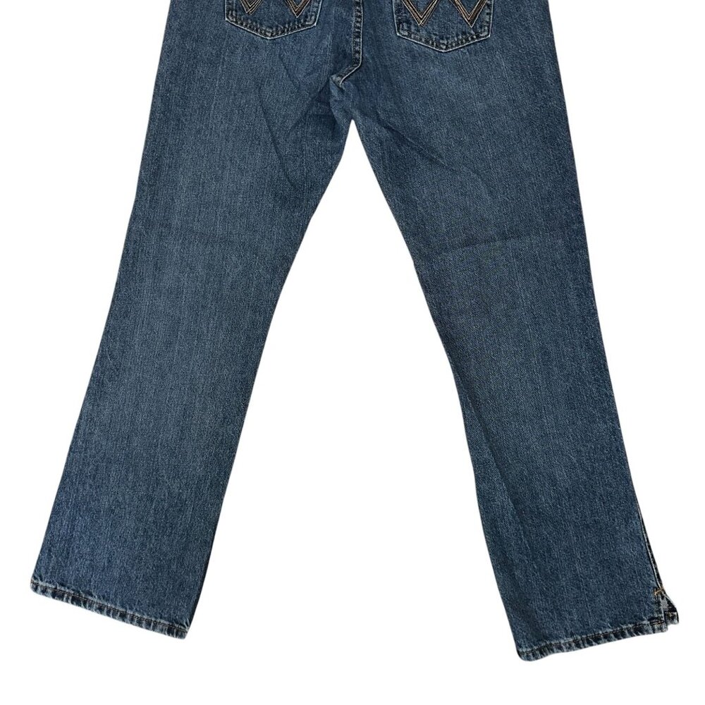 Wrangler Straight Leg Juniors Womens Jeans 11 12 32 Medium Wash Pockets Logo - Picture 7 of 8